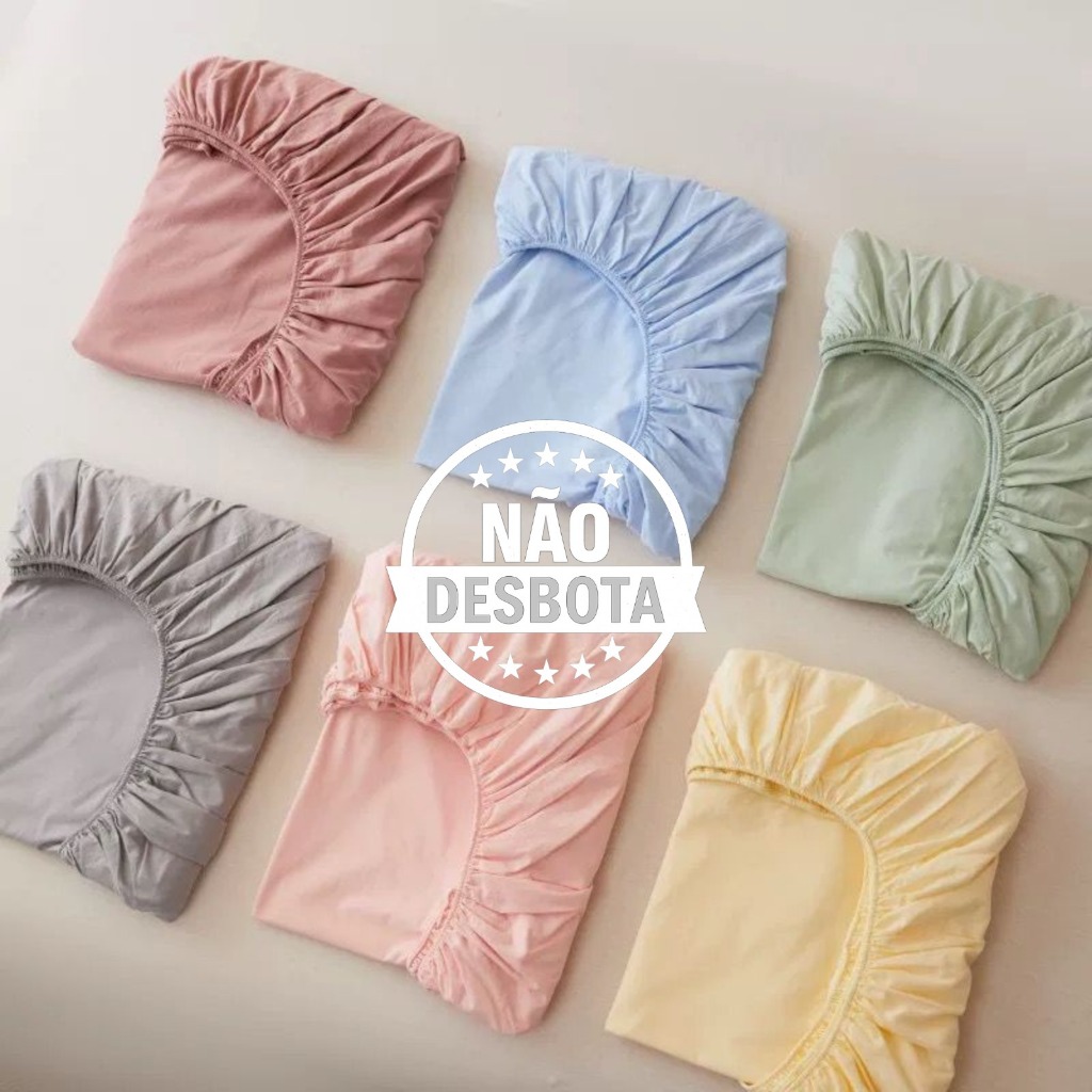King Jogo Lençol De Cama Roupa De Cama 3 Peças  Com Elástico Várias Cores Tamanho King Alta Qualidade
