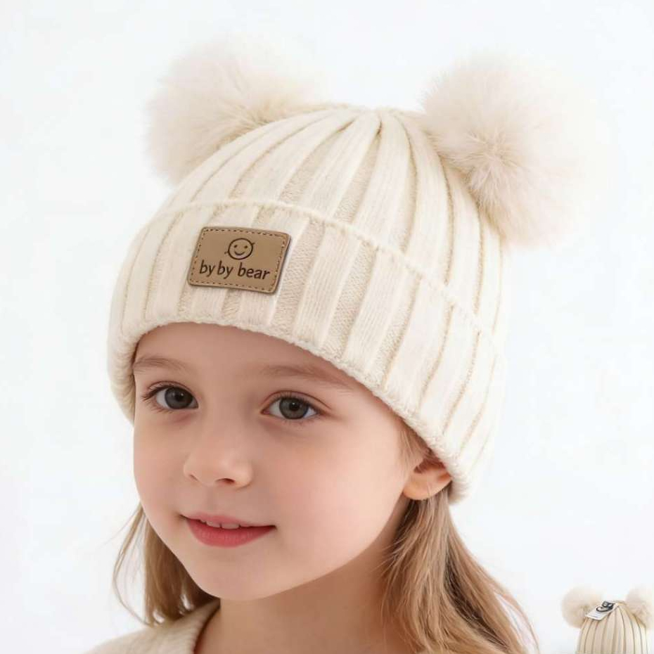 Touca Infantil com Pompom Inverno Criança Menino Menina Quentinha Forrada Macia em Oferta na Shopee