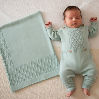 Saída Maternidade Tricô Recém Nascido Bebê Reborn Macacão Manta Bebê Tricot RN em Oferta na Shopee