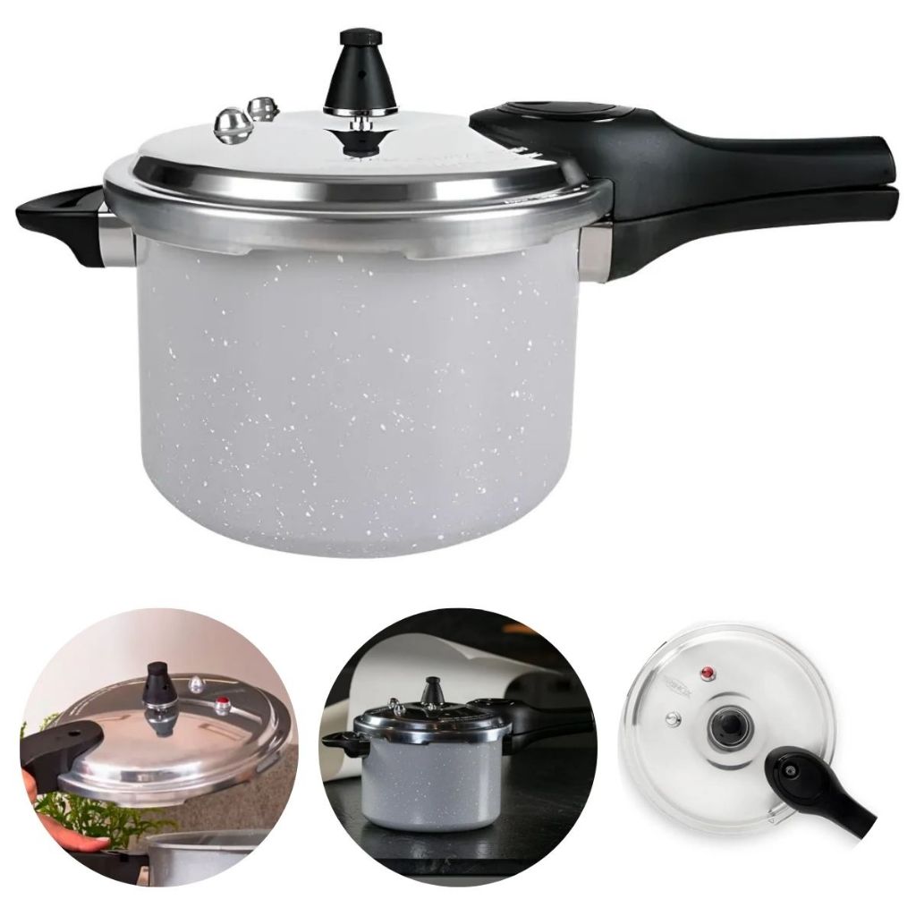Panela de Pressão Pressure Antiaderente de Indução 4,2L Ceremic Life Gris