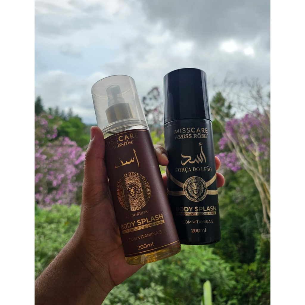 Kit 2 Body Splash Masculino 200ml Cada – Força do Leão e Leão do Deserto l Miss Rôse