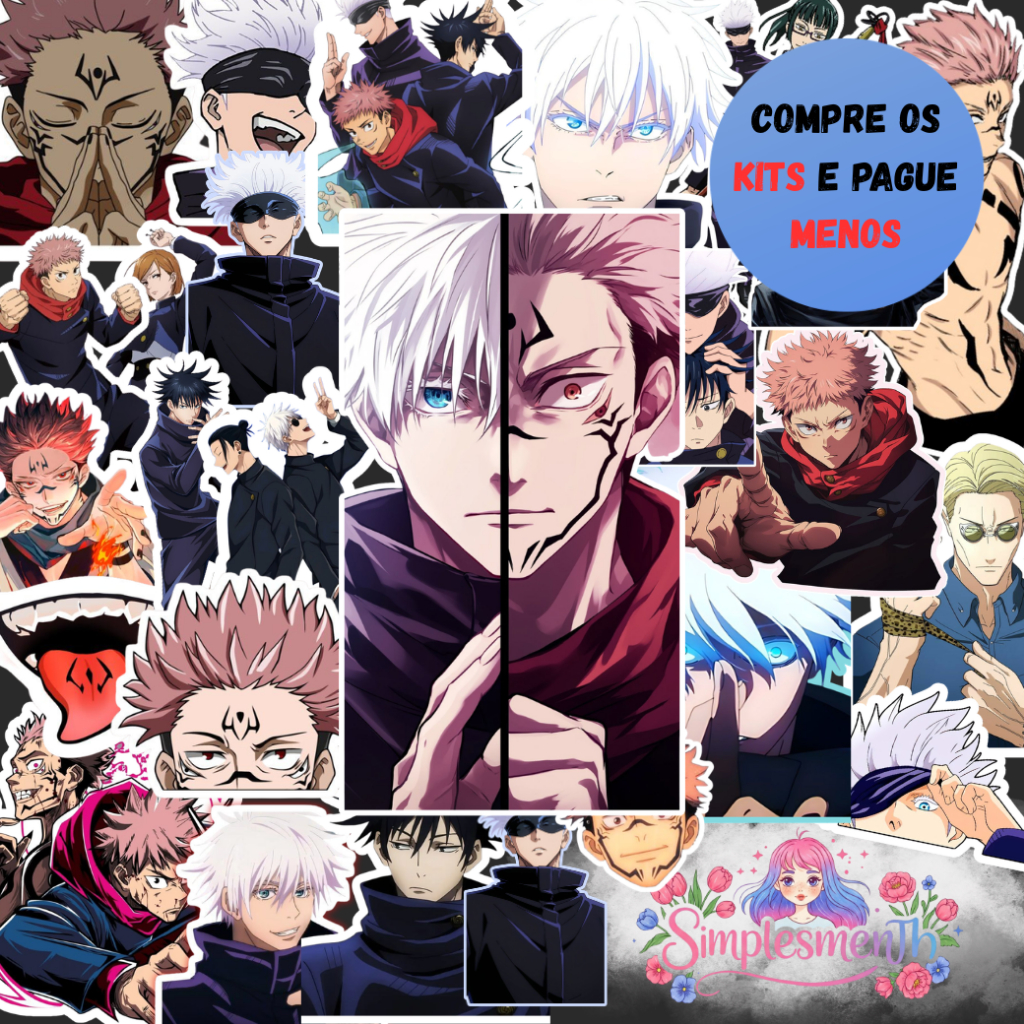 50 Stickers Jujutsu Kaisen Anime | Adesivos para Kindle, Planner, Journal e Scrapbook em Oferta na Shopee
