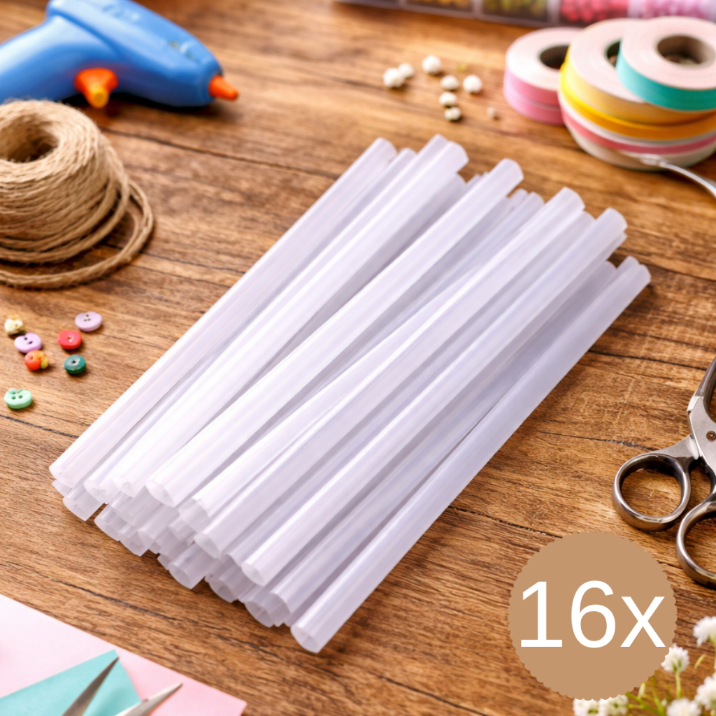 16 Unidades Refil Bastão Cola Quente Fina Pequena 0.7mm Artesanato Silicone Transparente Escolar Decoração Reparo