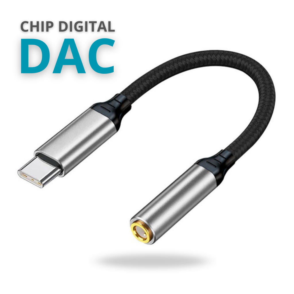 Cabo Adaptador Audio Tipo C Usb-c Para Fone Ouvido P2 3.5mm Digital DAC