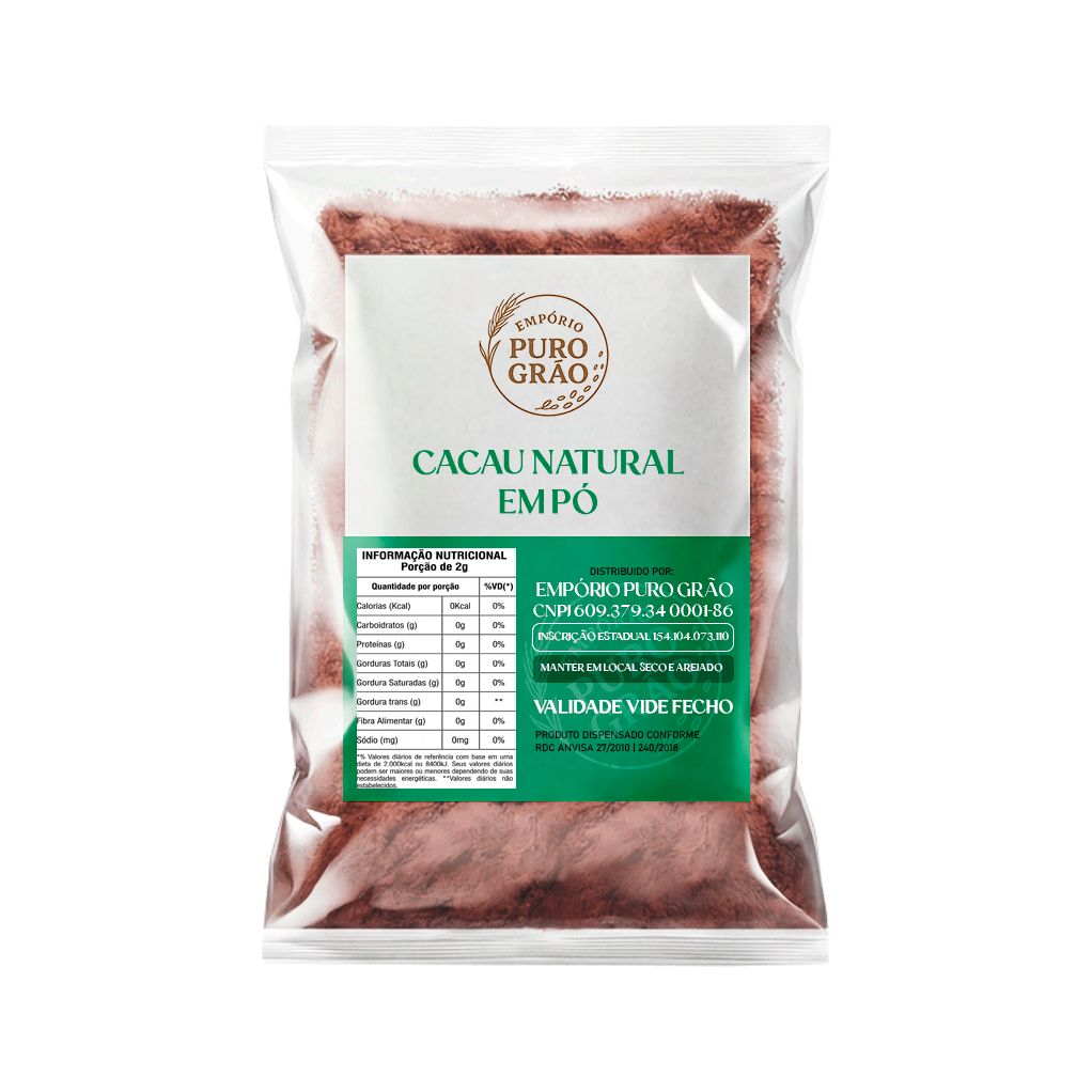 Cacau em Pó 100% Natural Chocolate Doces Fonte de Energia Pré Treino em Oferta na Shopee