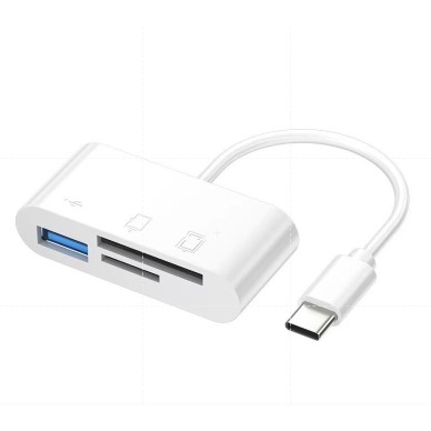 Leitor de cartão micro  OTG 3 em 1 entrada Type-C em Oferta na Shopee