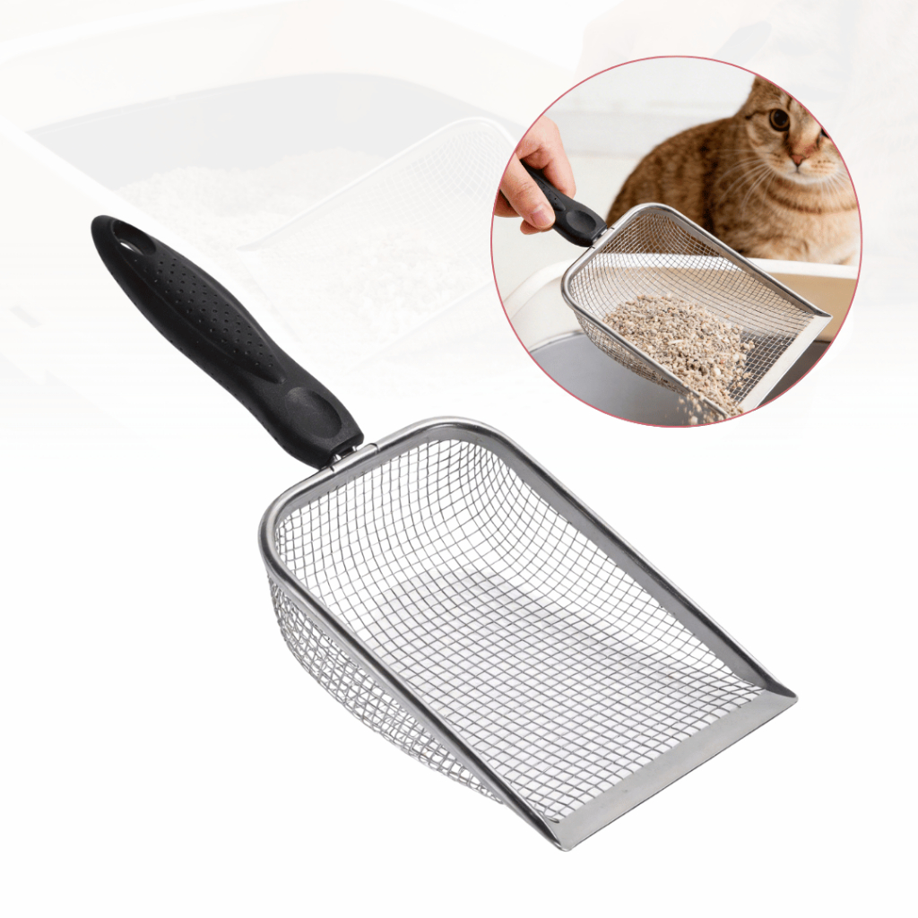 Pá Higiênica Aço Inox Para Gato Ultra Resistente Peneira Coletora de Areia Fácil e Pratico Limpeza em Oferta na Shopee
