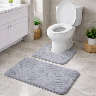 Jogo Tapete Banheiro 2 Peças Macio Antiderrapante Tapete para Vaso Sanitário + Piso Lançamento  |3998| em Oferta na Shopee