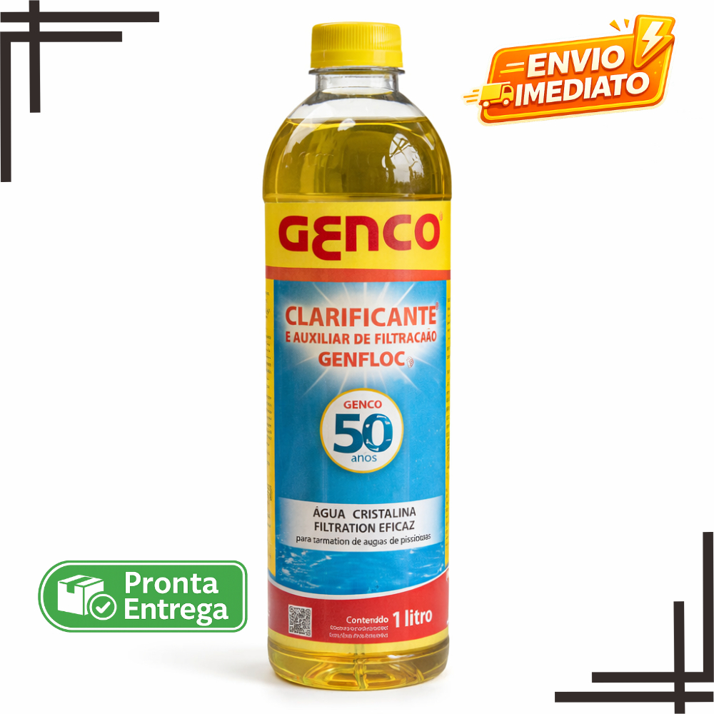 Clarificante Para Piscina Genco Genfloc 1L – Elimina Água Turva – Floculante Auxiliar de Filtração