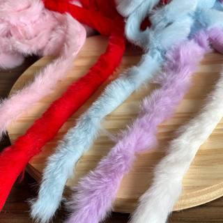 Fita Pompom Bigode de Gato de Pelúcia (2-4 ou 6 metros e 25mm de largura)