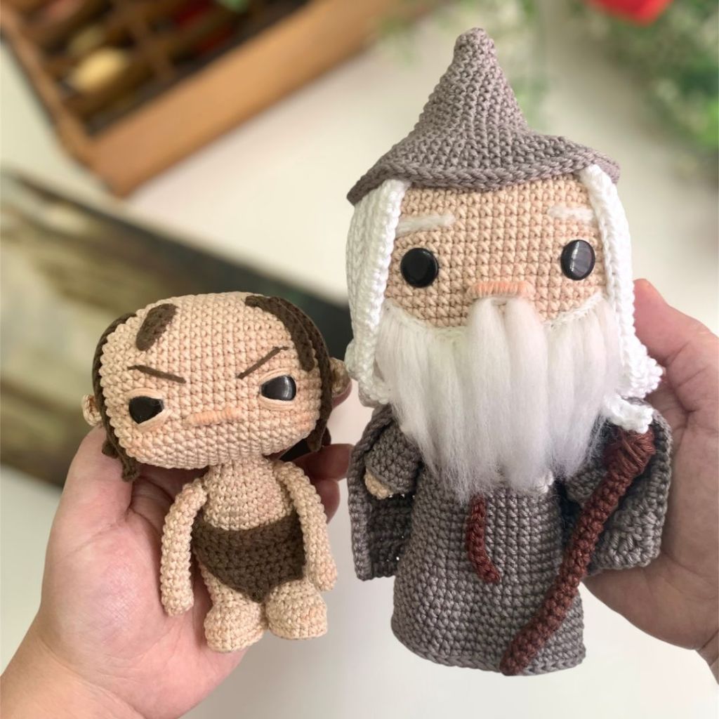 Kit Gandalf E Gollum Amigurumi O Hobbit & O Senhor Dos Anéis