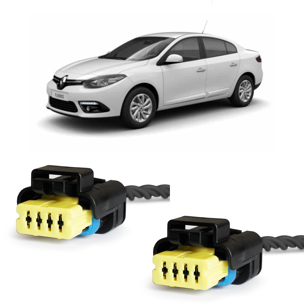 Kit 2 Plug Conector Chicote Lanterna Renault Fluence 2011 a 2014 - 2 X