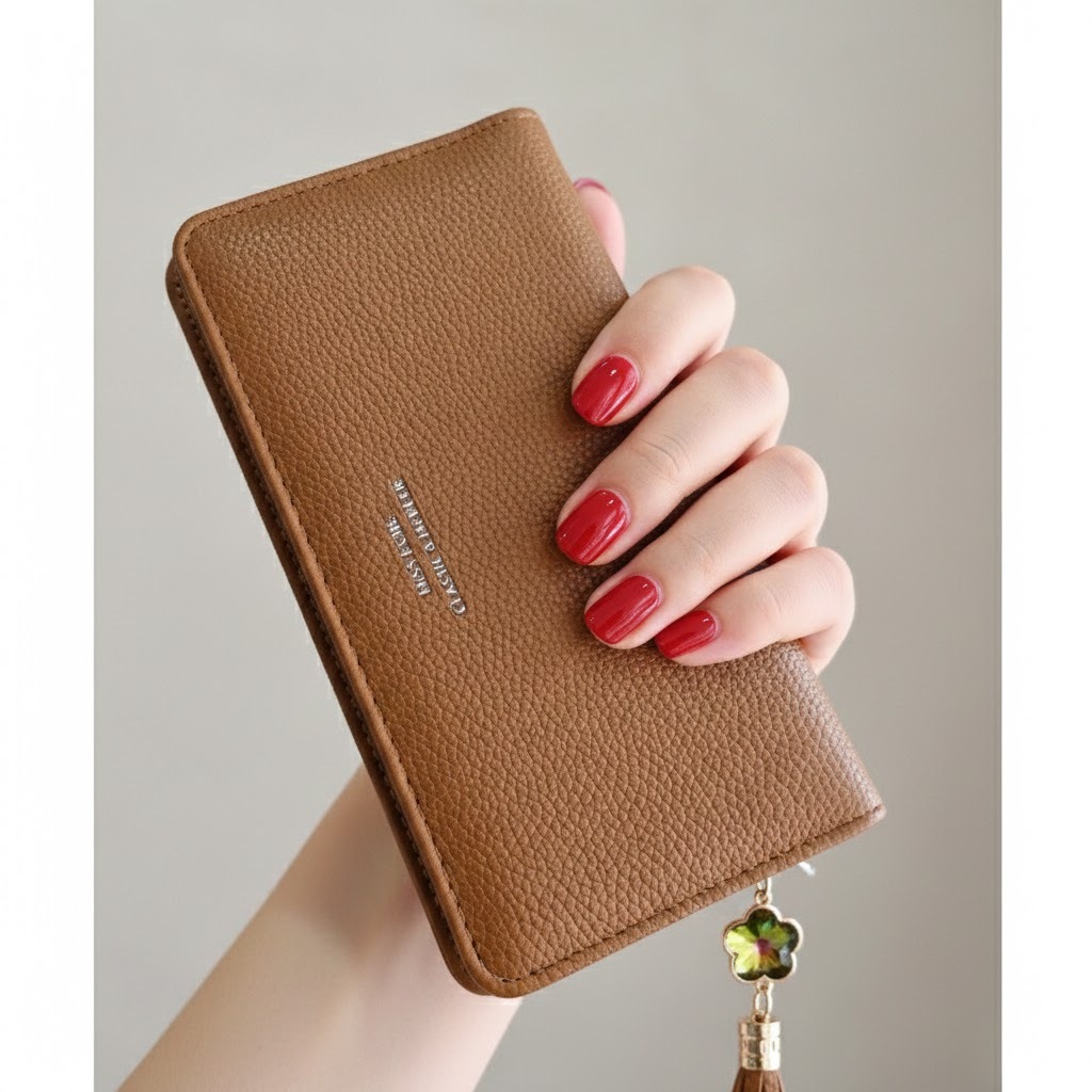 Carteira Feminina Zíper Grande Capacidade Porta Cartão Couro Longa em Oferta na Shopee