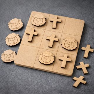 Kit Jogo Da Velha Educativo MDF Lembrancinha Infantil Ovelha Cruz Páscoa em Oferta na Shopee