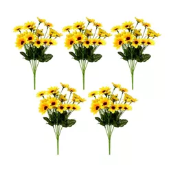 Buquês de Girassol Artificial Amarelo Flores Decoração