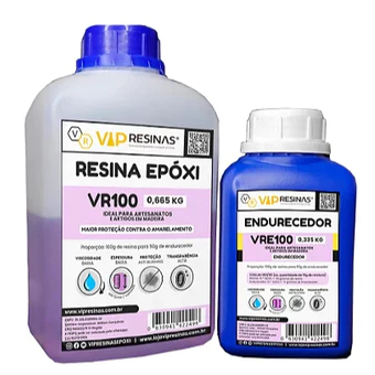 Resina Epóxi VR100 1KG - Transparência Superior, Resistência à Umidade, Baixa Viscosidade em Oferta na Shopee