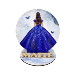 12 Centros de Mesa Meus 15 Anos baile azul Personalizado Lembranças