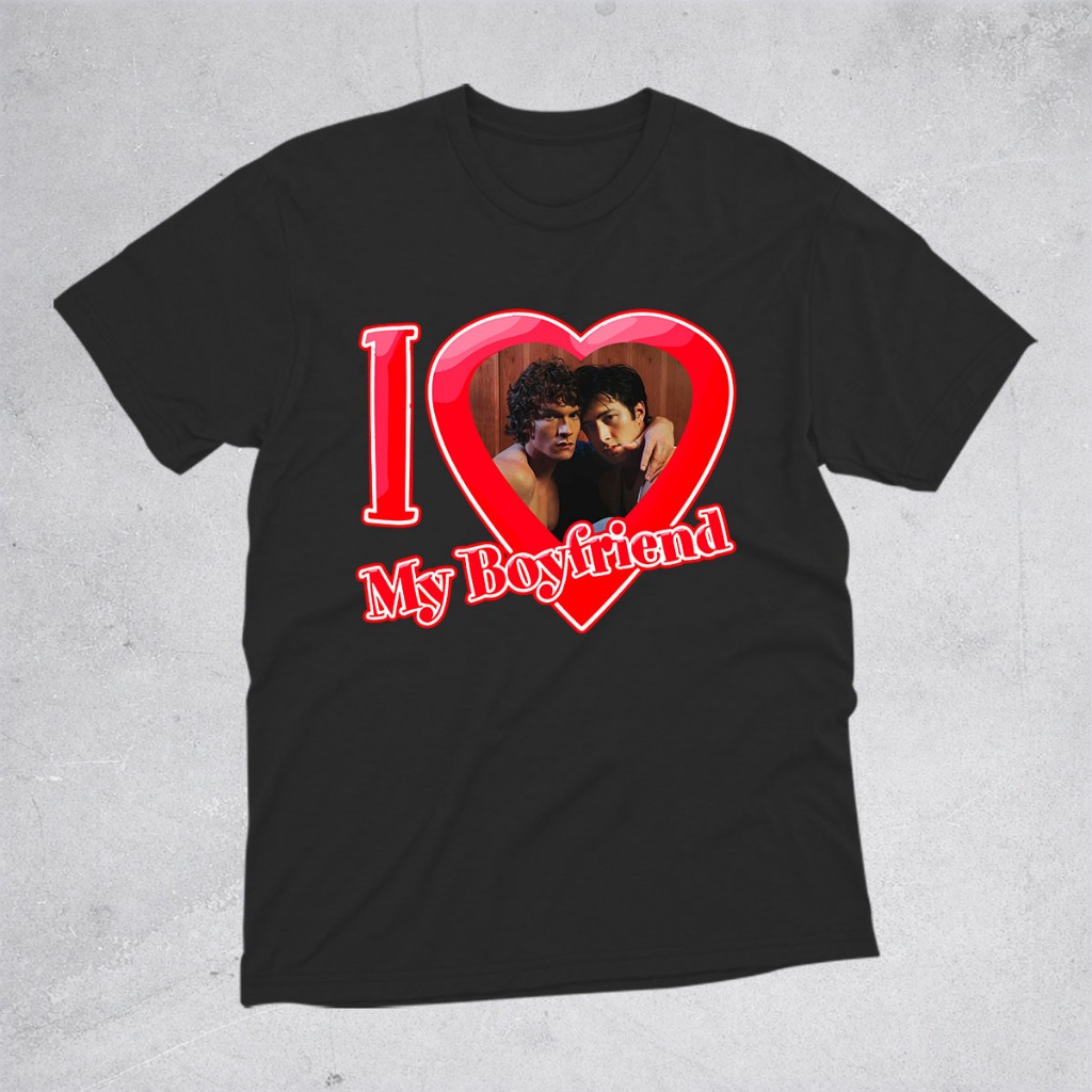 Camiseta I Love My Boyfriend - Seriado Heated Rivalry (Hollander + Rozanov) 100% Algodão Unissex