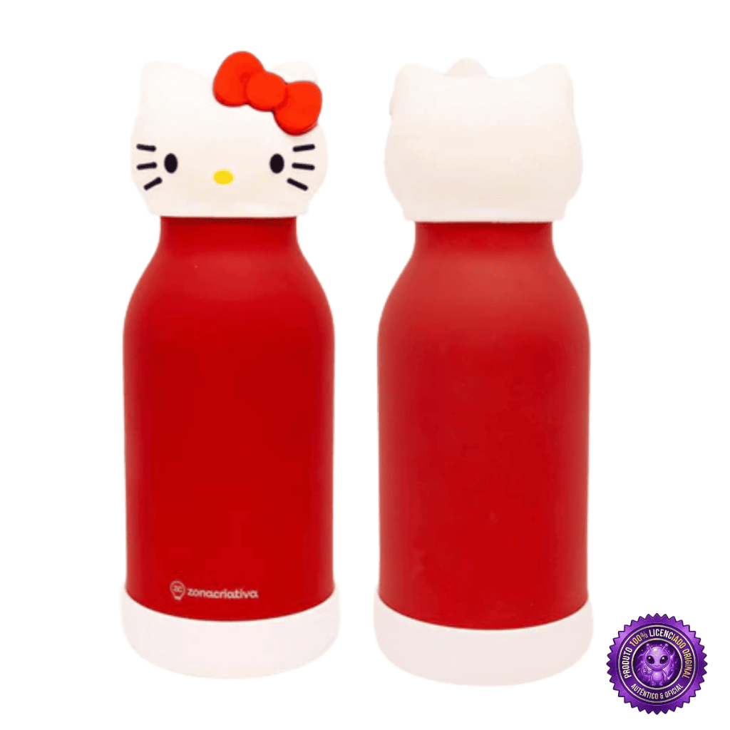 Garrafa Térmica Hello Kitty Sanrio 500ml Funny Cabeça Hello Kitty Oficial Zona Criativa