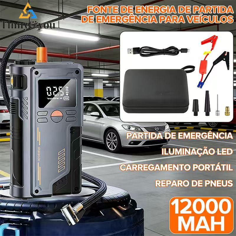 TINNY YOU Compressor de Ar Portátil 150PSI 14.8V Digital com Tela LCD Bomba Elétrica Recarregável para Carro, Moto