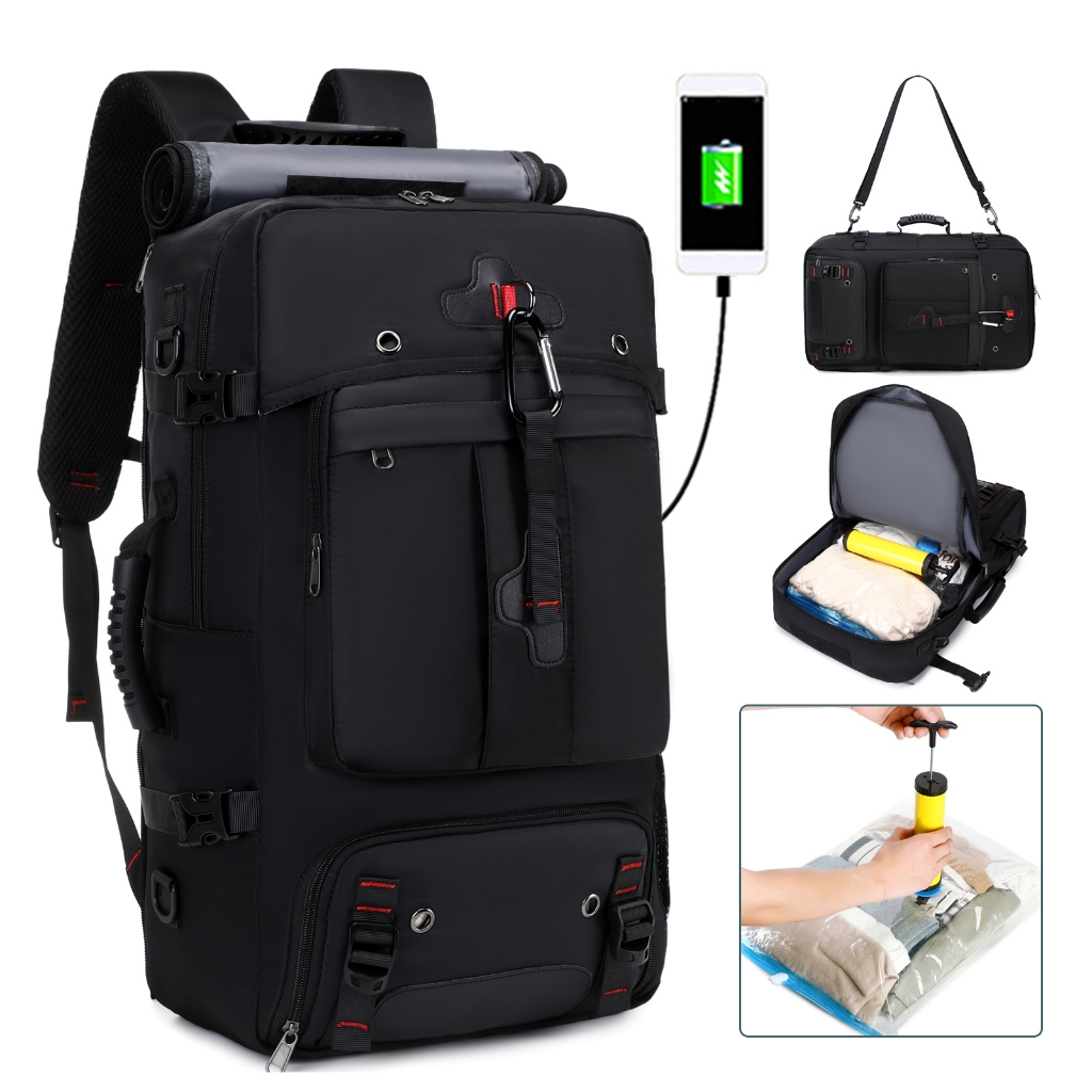 Compressor de vácuo saco mochila, mochila para laptop, mochila de viagem multifuncional, mochila ao ar livre impermeável em Oferta na Shopee