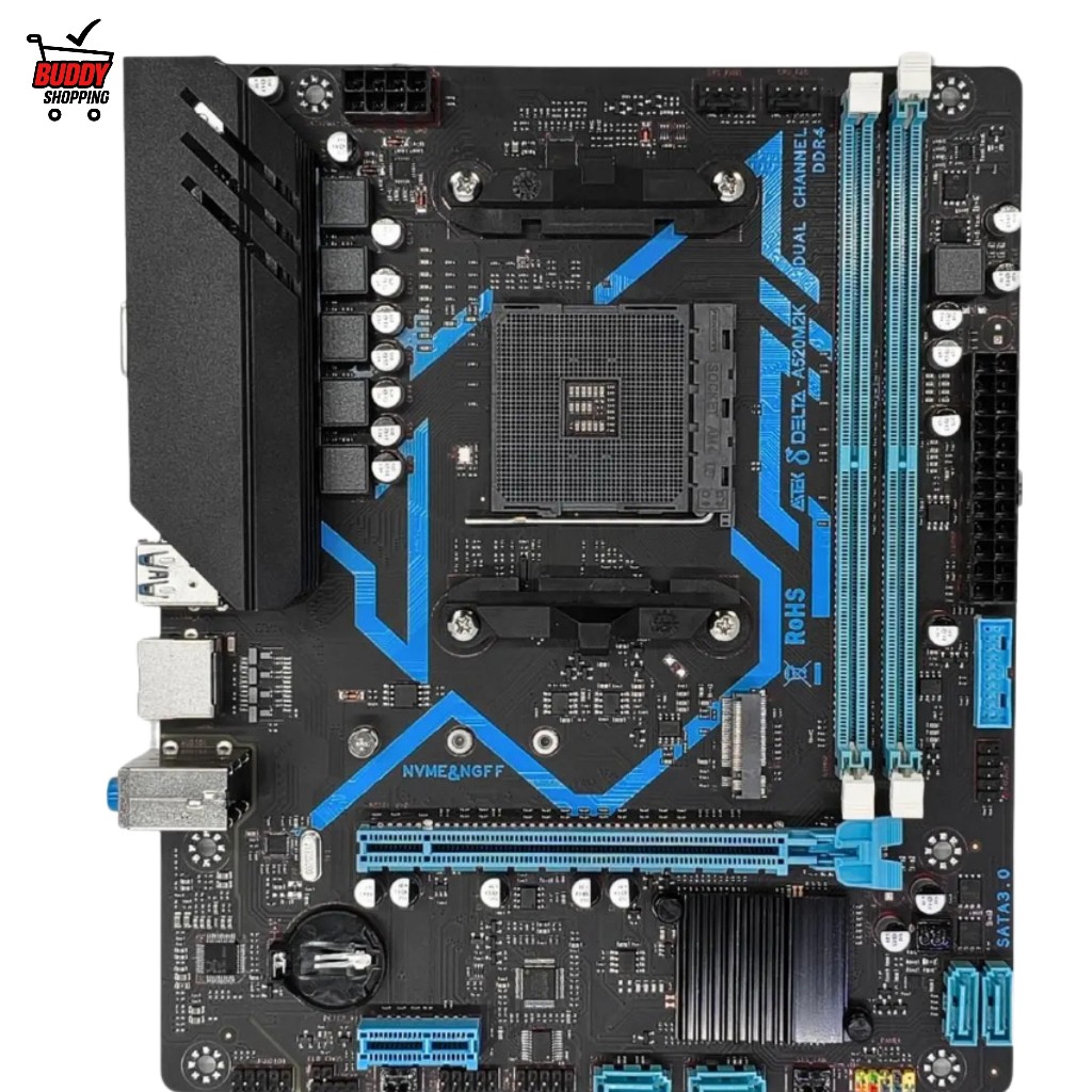 Placa Mãe Delta A520M2K AM4 Ryzen 3000 4000 5000 DDR4 64GB SSD M.2 LAN Gigabit Gamer Desktop Top
