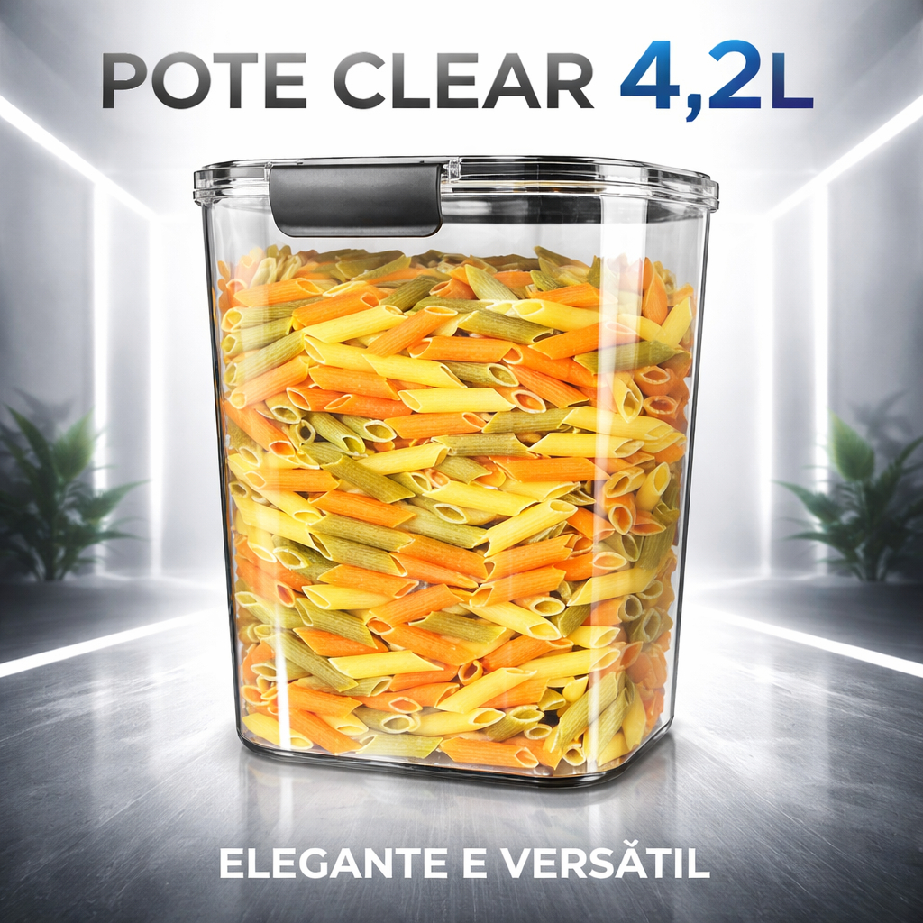 Potes Organizadores Hermético 4,2l Clear Porta Mantimentos em Oferta na Shopee