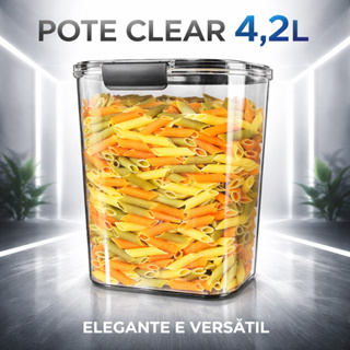 Potes Organizadores Hermético 4,2l Clear Porta Mantimentos em Oferta na Shopee