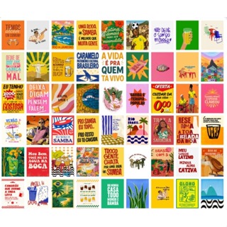 Kit 54 Adesivos Vinil transparente 6,5x5cm - Brasilidades / Rio de janeiro RJ / Opção de frase ou imagem personalizada em Oferta na Shopee