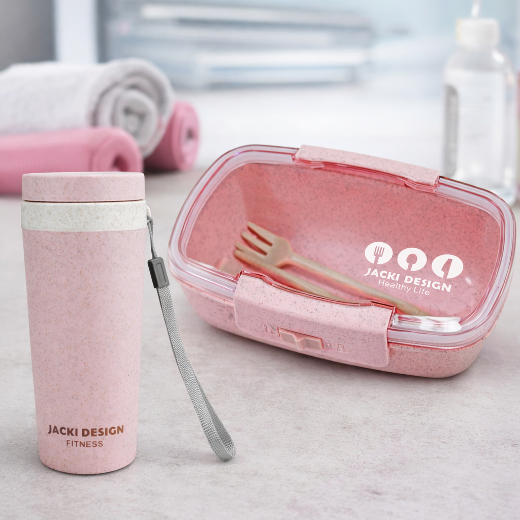 Conjunto Pote Marmita Ecológica 650ml e Copo térmico com Tampa 300ml Lifestyle - Jacki Design em Oferta na Shopee