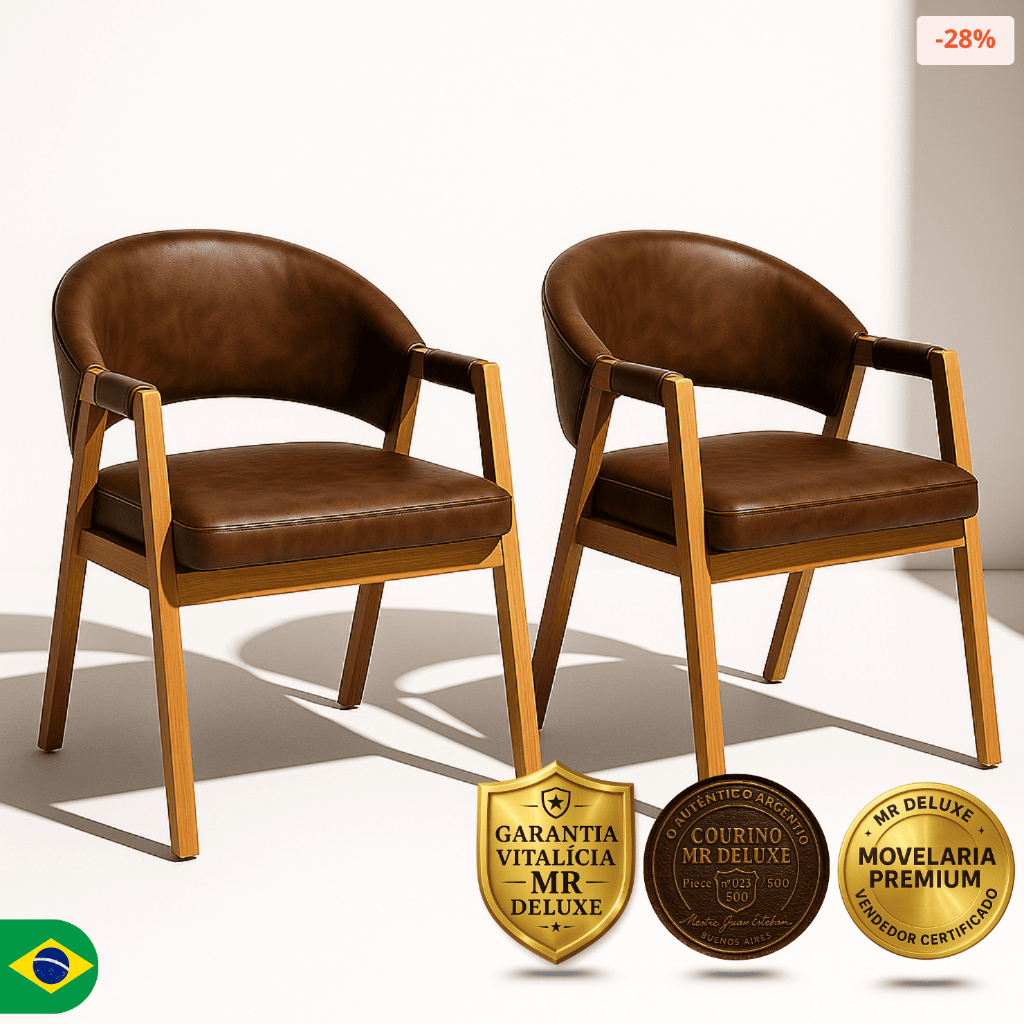 Kit 2 Cadeira Decorativa Hellen Para Mesa De Jantar - Cadeira Para Restaurante Em Couríssimo