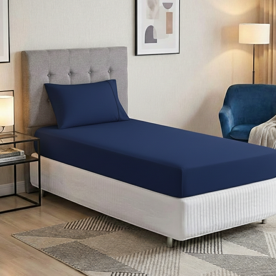 Jogo De Lençol Cama Solteiro 2 Peças Micropercal 400 Fios Ponto Palito Toque Aveludado