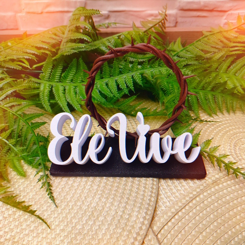Presente Gospel - Igreja - Coroa Ele Vive - Jesus  - PLA 3D