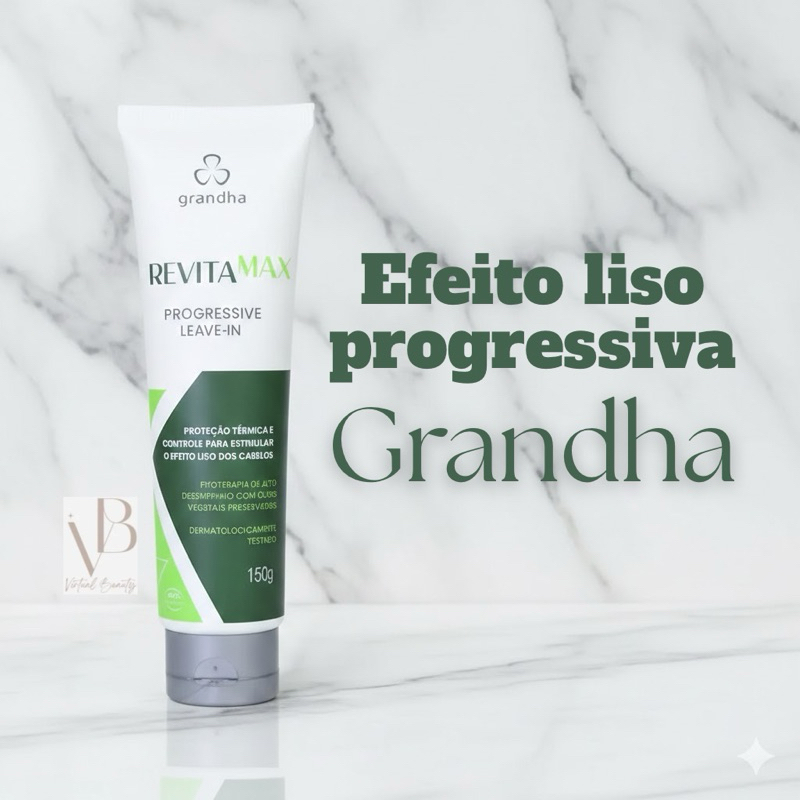 Grandha Finalizador Efeito Liso Progressive Leave-in Revitamax  150g em Oferta na Shopee