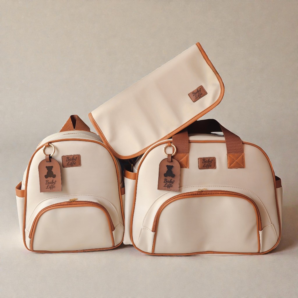 Bolsa, Mochila e Trocador Kit Bolsas Maternidade Material Corano Premium em Oferta na Shopee