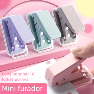 Mini Perfurador 6mm Furo Único - Papelaria Estudante Manual! DIY e folhas soltas, pequeno, portátil e funcional em Oferta na Shopee