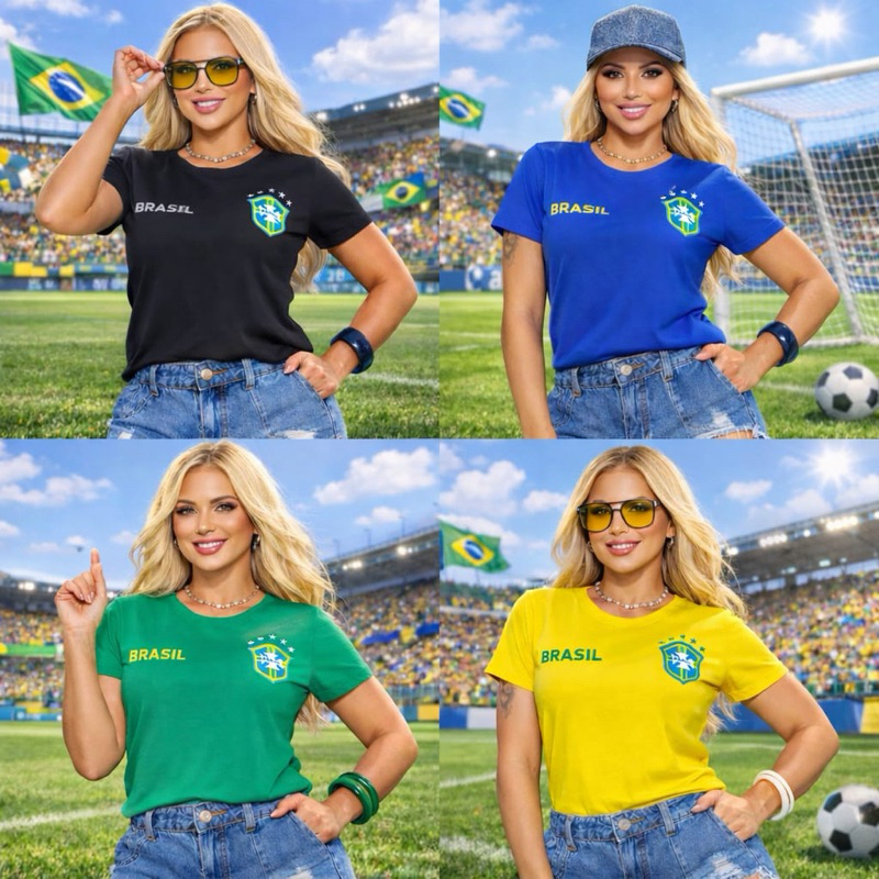 Camiseta Baby Look feminina do Brasil/ blusa feminina Brasil/ 2026 em Oferta na Shopee