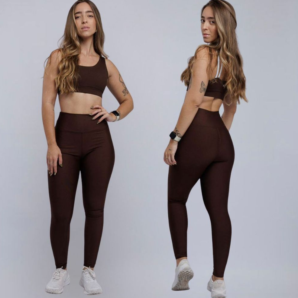 Legging Feminina Suplex Poliamida Cós Alto Compressão Academia Sem Transparência