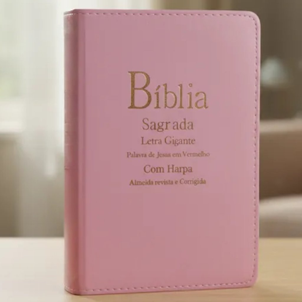 Biblia Feminina Letra Maior | Harpa & Corinhos | RC | Luxo Rosa
