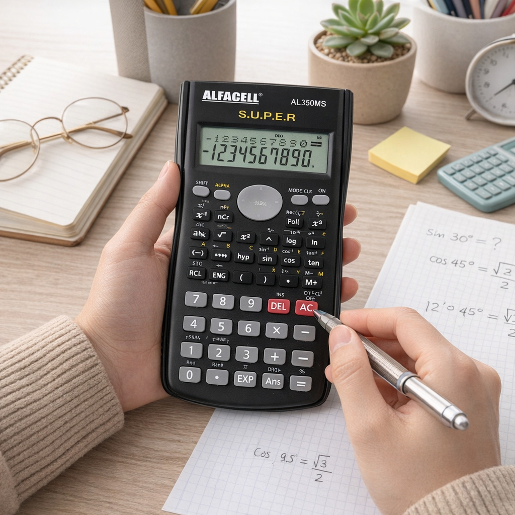 Calculadora Científica AL350MS 240 Funções 10+2 Dígitos Ideal para Escola ENEM, Engenharia e Estudos
