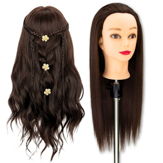 Cabeça Boneca Manequim Treino 100% Cabelo Orgânico Com Suporte de Mesa em Oferta na Shopee