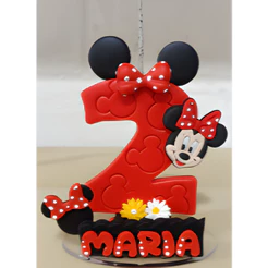 VELA EM BISCUIT TEMA MINNIE VERMELHA - PAVIO MAGICO- FIQUE ATENTO AO PRAZO DE ENVIO