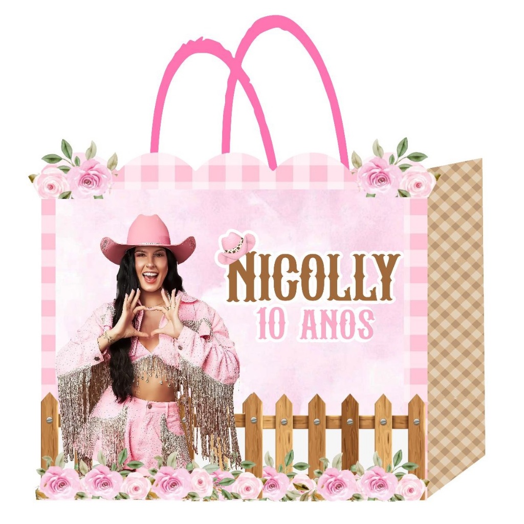 Sacolinha Ana Castela Boiadeira Personalizada Lembrancinha Festa infantil Aniversario