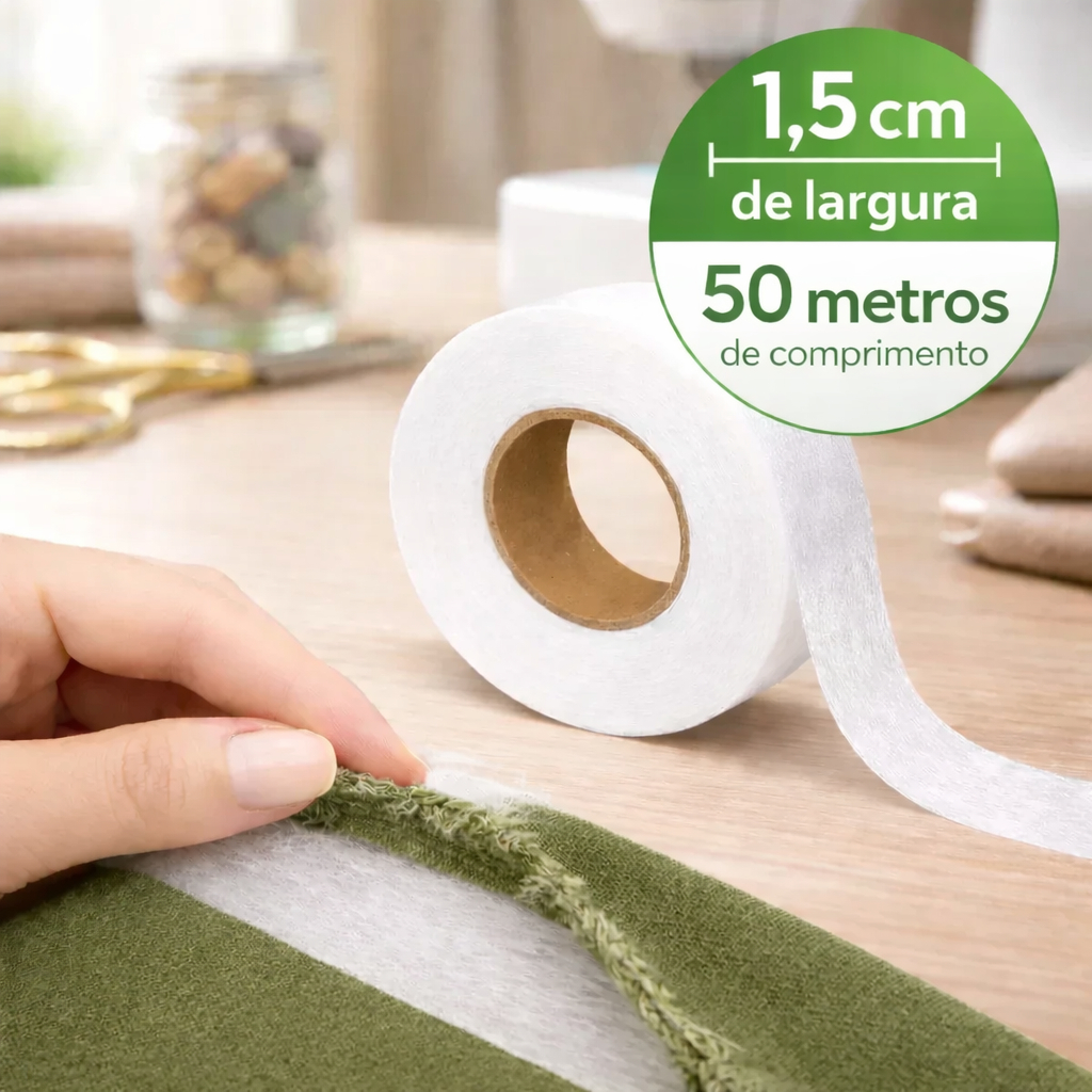 Bainha Mágica Instantânea Termocolante Dupla Face 1,5cm x 50 Metros em Oferta na Shopee