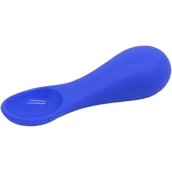 Colher de Treinamento Marcus & Marcus em Silicone (12M+) Azul Alimentação bebe introdução Alimentar