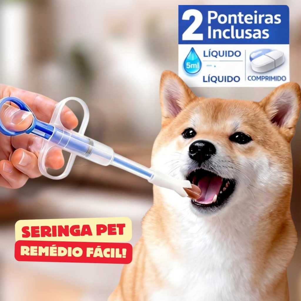 Aplicador De Comprimidos remédios Alimentador Pet Seringa Para Cães e Gatos