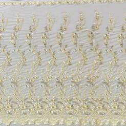 Tule Bordado Mila 100% Poliéster 1.30m de largura ideal para vestidos