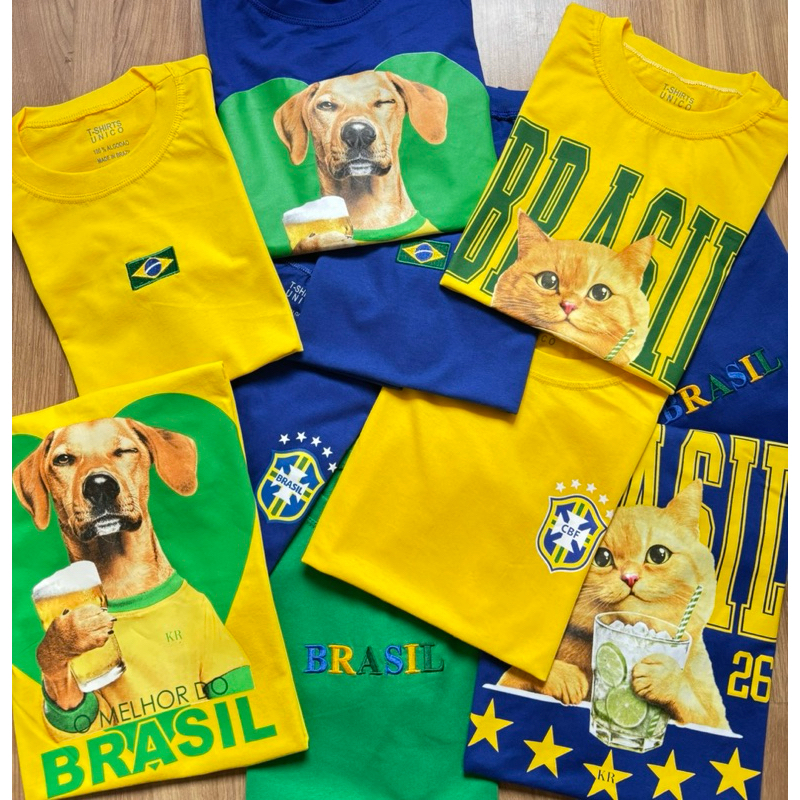 ?????T-shirt Brasil,100% algodão veste do 36 ao 40(BRINDE EM TODAS AS COMPRAS)