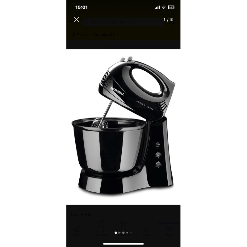Batedeira de Mesa Mondial Prática B44B 400W 220v- Potente, Fácil de Usar e Limpar, Design Moderno