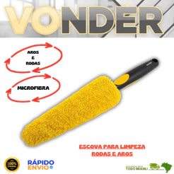 Escova Para Limpeza De Rodas De Microfibra Conica Vonder Premium Resistente Oferta Top